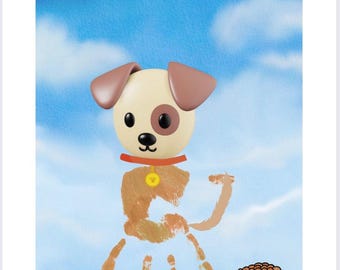 Doggy hand or footprint keepsake printable instant download