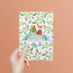 Joyeux anniversaire - Carte de vœux A6 - Anglais ou Norvégien