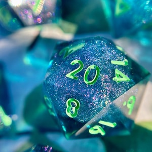 Swirling Space (B-Grade) - Sharp Edge Dice - Polyhedral DnD Resin Dice