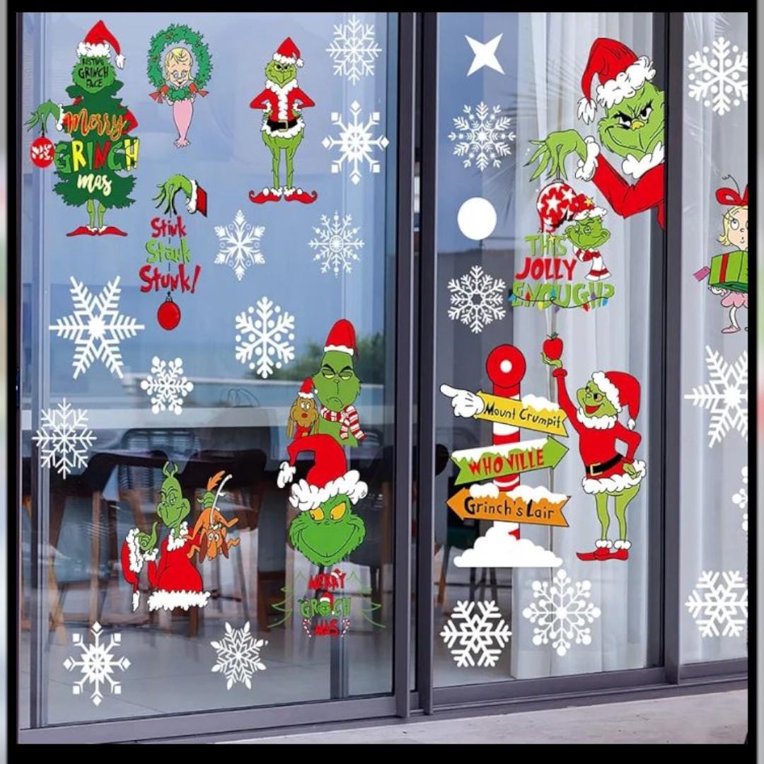 Christmas Snowflake Window Clings -10 Sheet Reusable Static Stickers…