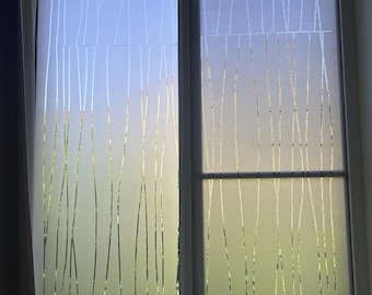 Privacy Window Film No Glue|UV Blocking Static Cling Glass Cover | Light Filtering Decorative Window Sticker for Home