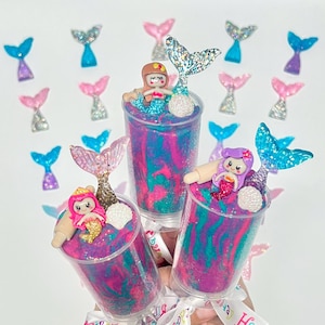 Mermaid Party Favor for Kids, Play Dough Party Favor, Mermaid Birthday Favor, Mermaid Theme Sensory Kit, Ariel Play Kit,Summer Playdough Jar