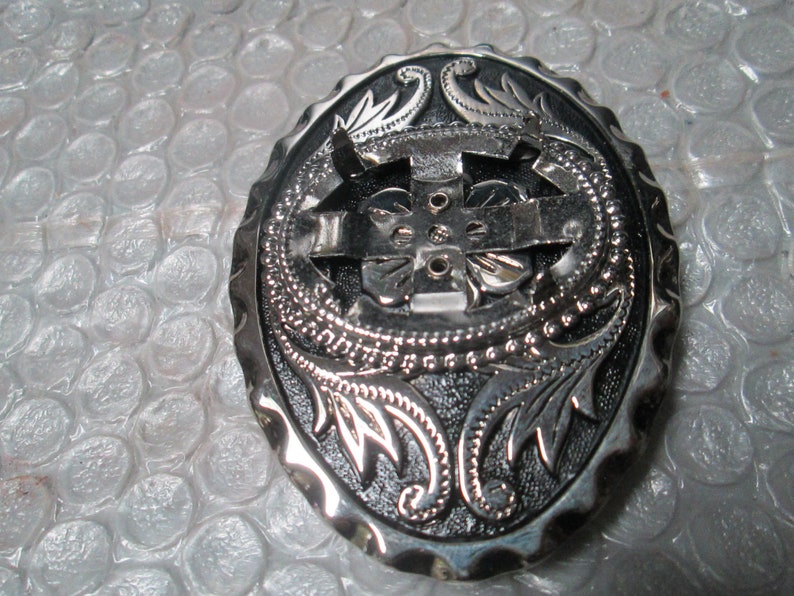 Western Belt Buckle Blank 30 X 40 Mm Prong Set Oval Silver Etsy