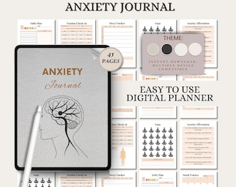Anxiety Stress Relief Journal for Women | Mental Health Reflection Workbook (Digital Download)