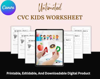 Feuilles d'exercices Word CVC pour la maternelle - Exercices de lecture de phonétique imprimables PDF