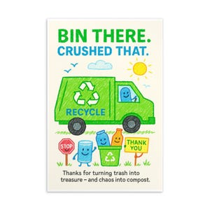 Carte postale de remerciement pour le recyclage - Carte de gratitude aux crayons de couleur