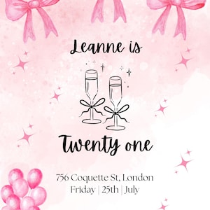 Coquette 21st Birthday Invitation