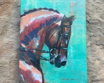 Dressage Horse Giclee stretched canvas