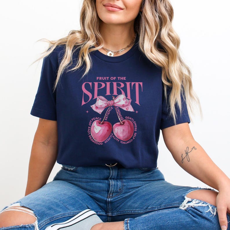Andens frukt T-shirt: Tro över rädsla, Guds rustning Navy