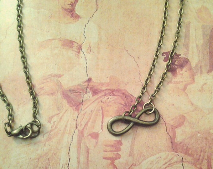 Antique Bronze Infinity Necklace Etsy