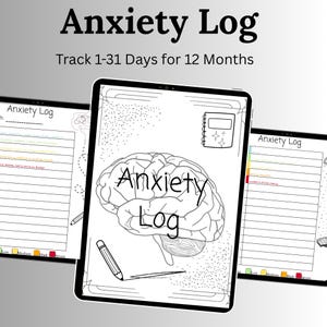 Mood and Anxiety Tracker Printable PDF – 24 Page Mental Health Journal for Therapy Self Reflection and Emotional Wellness
