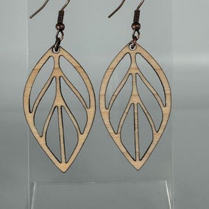 A Mother’s Meadow - Laser Cut Maple Hardwood Earrings –Custom Hook Options– Lightweight & Natural – Free U.S. Shipping -Other wood choices