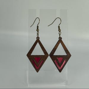 A Mother’s Wisdom - Laser Cut Hardwood Earrings With Acrylic Inlay–Custom Hook Options– Lightweight & Natural – Free U.S. Shipping