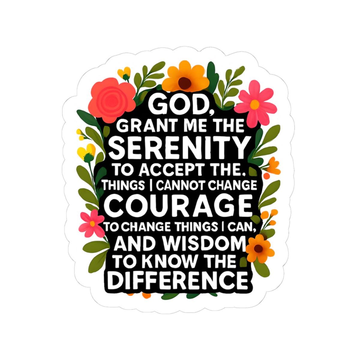 Serenity Prayer Sticker — Sobriety Gift, Recovery Loudly, Clean and ...