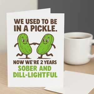 2年間の禁酒カード、クリーン＆ソバーの旅、アルコール依存症からの回復のための面白い禁酒カード、AAギフト、NAギフト、回復カード