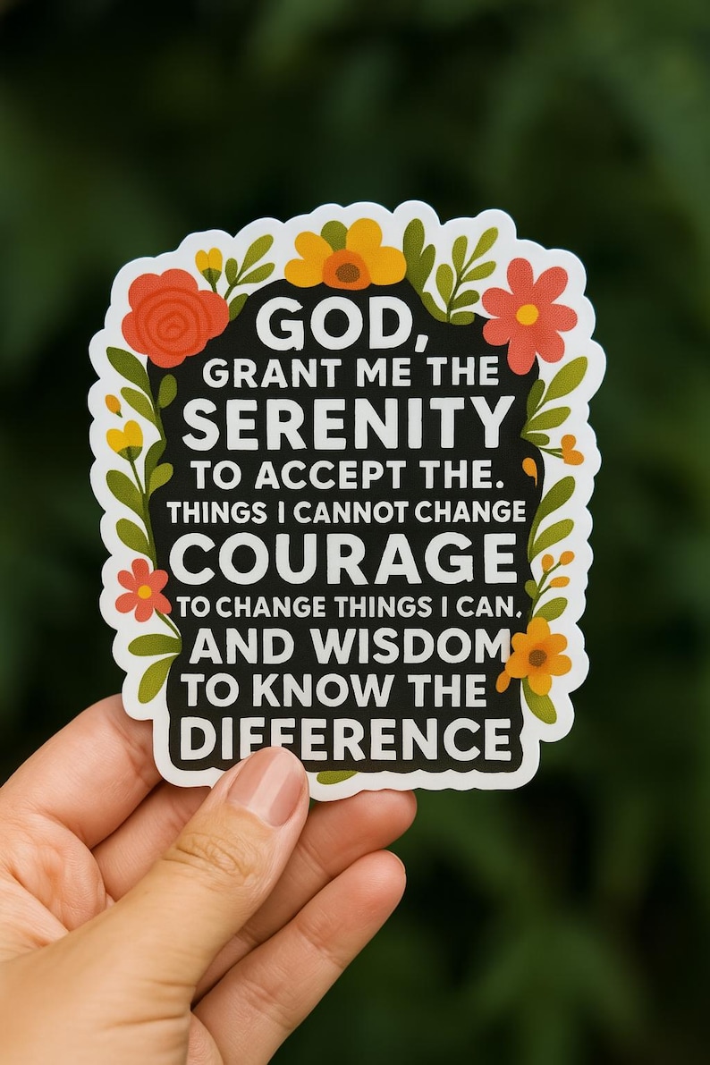 Serenity Prayer Sticker — Sobriety Gift, Recovery Loudly, Clean and ...