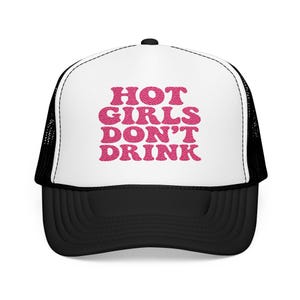 Sober Girl Trucker Hat: Pink Bubble Letter, Sassy Recovery Gift