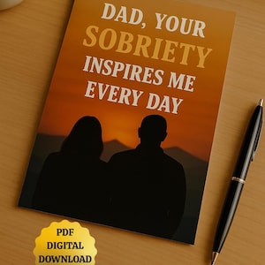お父さんへの禁酒カード｜回復の贈り物、禁酒記念日（PDFパターン）