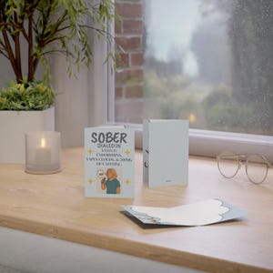 Lustige, nüchterne Grußkarte – Koffein, Vape-Wolken & Endorphine Humor – Zur Unterstützung der Nüchternheit oder als Geschenk