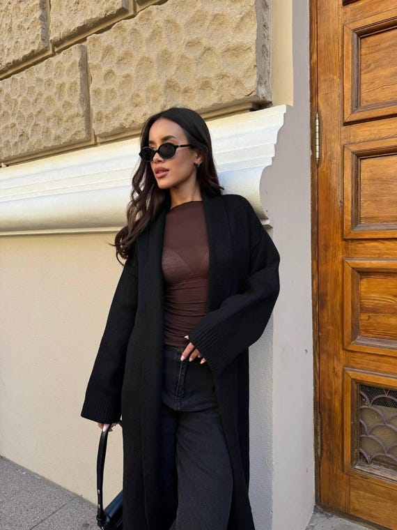 Black Jeans Outfits With Oversized Cardigans Cardigan Fall Outfits