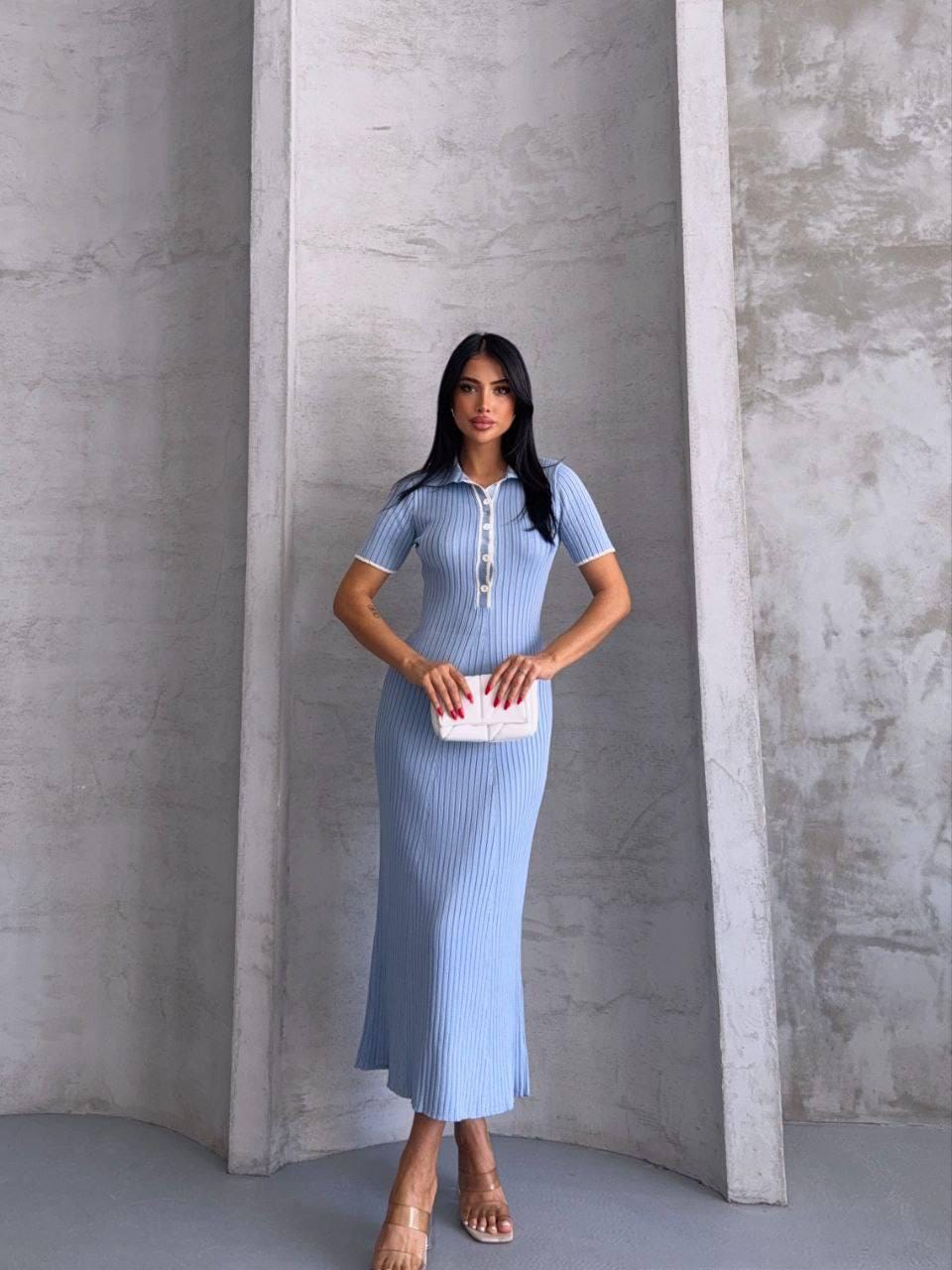 polo collar knit dress Knit Polo Dress, Lace Collar, Slim Fit Summer Outfit
