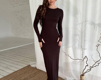 chinese dress ladies Coraline Black Long Sleeve Maxi Dress - US 0 main image 0