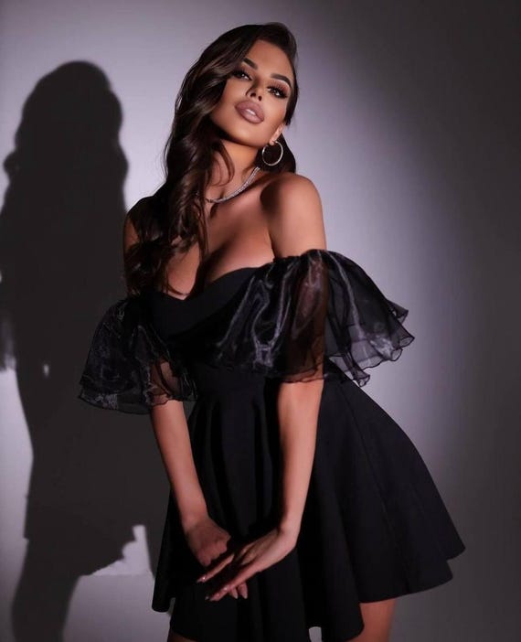 black corset dress with puff sleeves Flawless Puff Sleeve Corset Midi Dress
