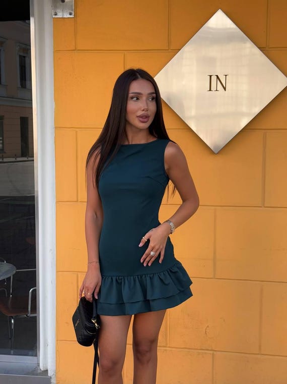 Ruffle Mini Dress with Hidden Shorts | Zara Style