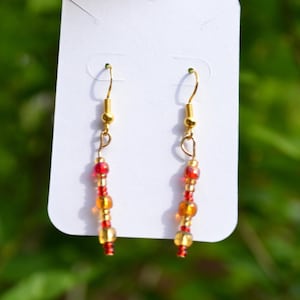 Fire | Dangle Earrings | Drop Earrings | Bead Earrings