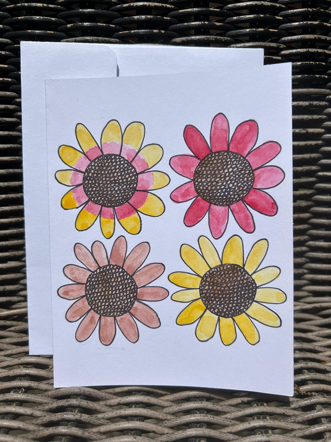 Sunflower Card, Blank Card, Hand-painted, Watercolor Greeting Cards - Etsy