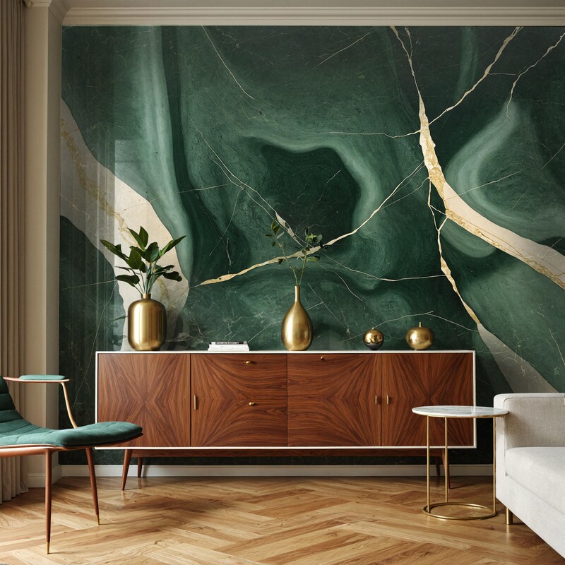 Green Marble Wallpaper - Etsy
