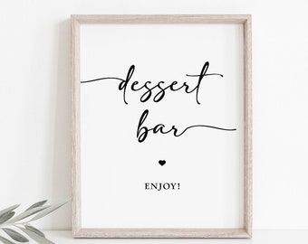 Minimalist Dessert Bar Party Sign, Dessert Table Sign, Modern Wedding, Shower Sign, 2 Sizes, INSTANT DOWNLOAD