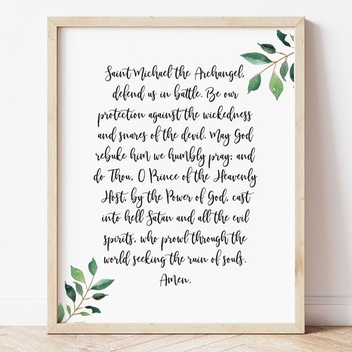 St. Michael Prayer Art Print Saint Michael the Archangel Etsy