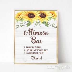 Mimosa Bar Sign (Sunflower) - Modern MOH