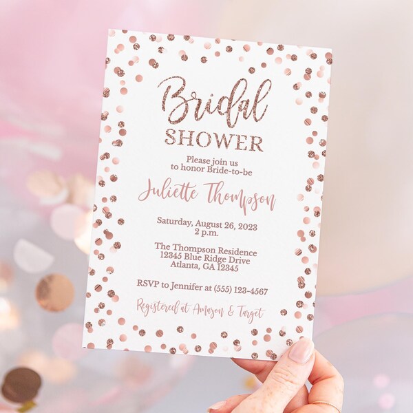 Glitter Bridal Shower Invitation Etsy
