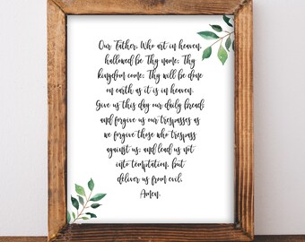 our father prayer printable the lords prayer printable art