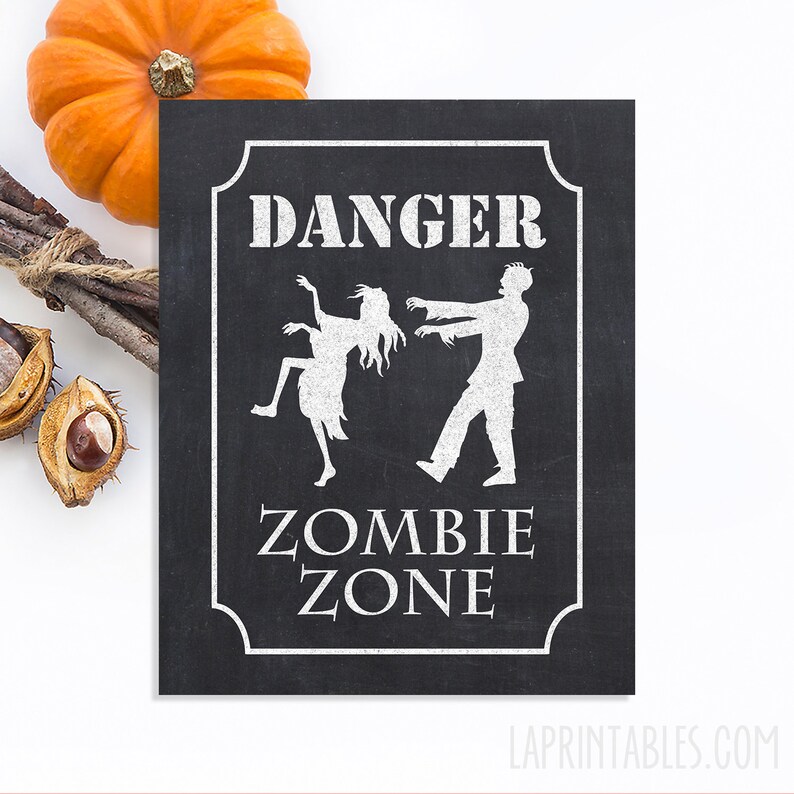 Halloween Party Signs Package Chalkboard Style Halloween Etsy