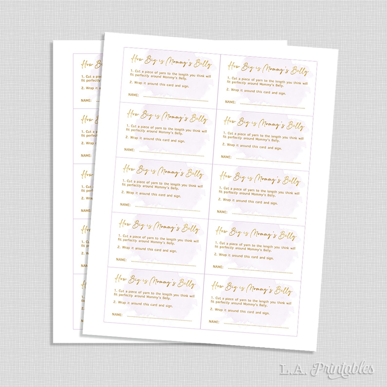 How Big is Mommy's Belly Printable Baby Shower Game - Etsy