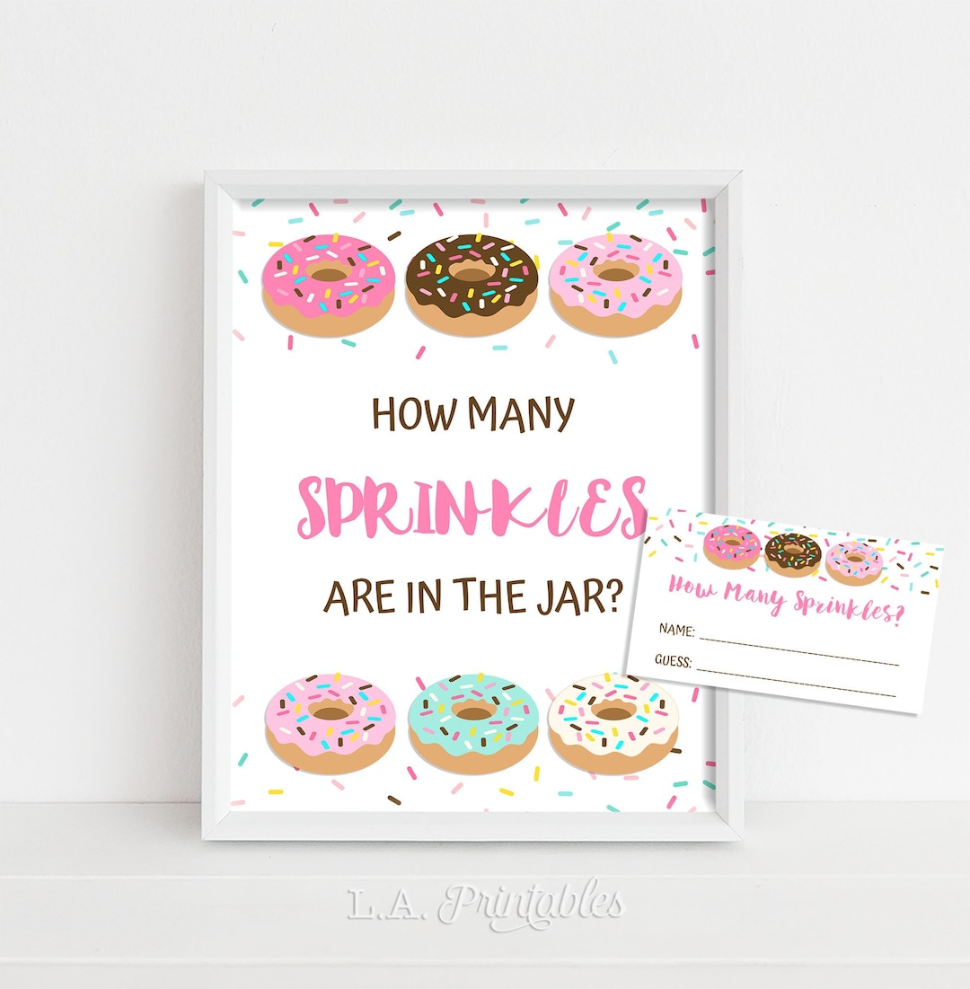 Guess How Many Sprinkles in the Jar Baby Shower Game Donut Etsy