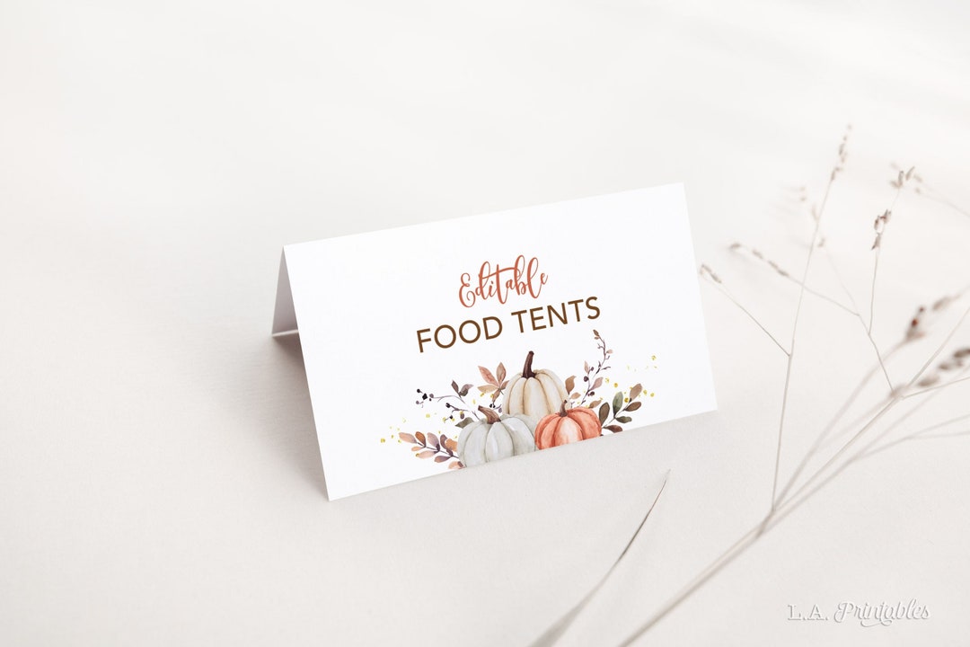 EDITABLE Thanksgiving Food Tent Template, Fall Pumpkin Season Buffet ...