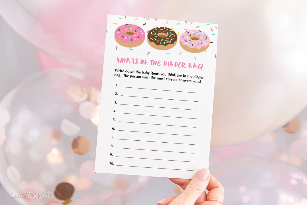 Diaper Bag Game Guess What's in the Diaper Bag Game Pink Etsy