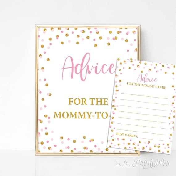 Advice for the Mommy To Be Printable Baby Shower Sign &amp; Cards | Etsy