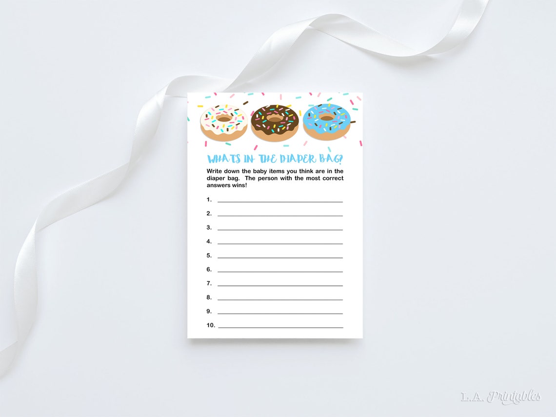 Diaper Bag Game Guess What's in the Diaper Bag Game Blue Etsy