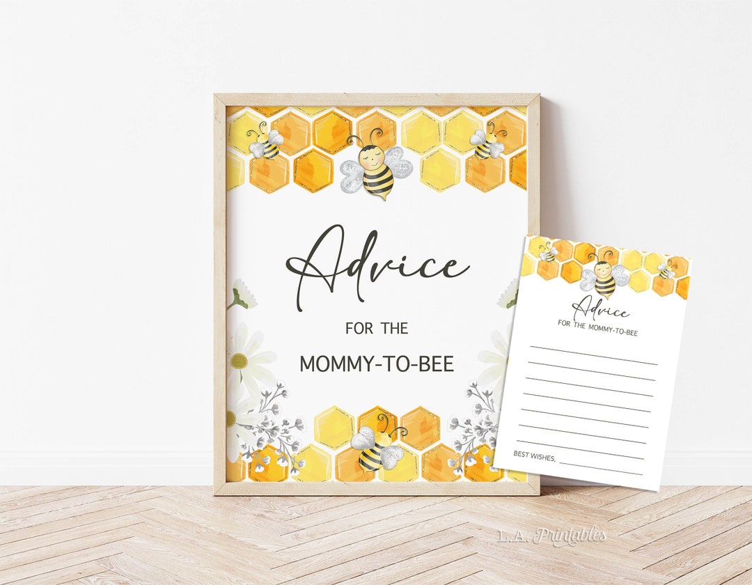 Honey Bee Advice Cards For Baby Shower - 24 Count, Gender Neutral Mommy-to-Bee Keepsake