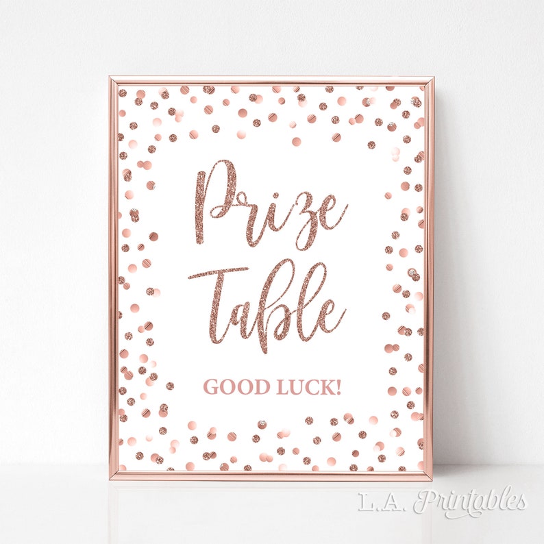 Rose Gold Prize Table Printable Sign Rose Gold Glitter - Etsy Österreich