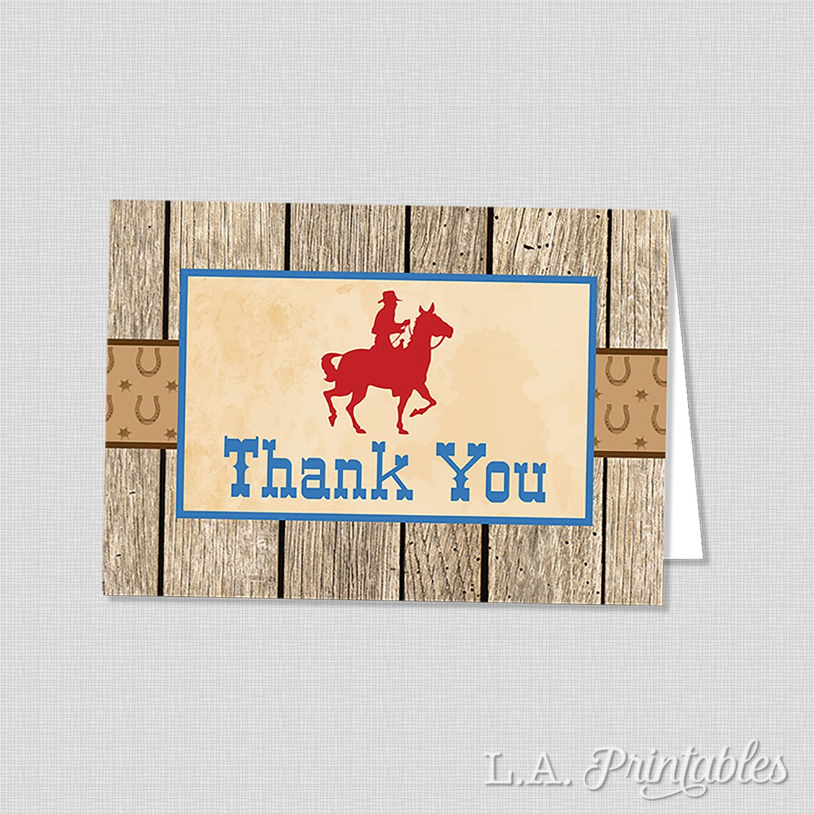 Cowboy Thank You Printable Card Cowboy Baby Shower Cowboy | Etsy