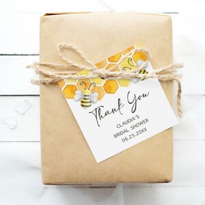 EDITABLE Honey Bee Favor Tags Template, Printable 2 Inch Square Shower ...