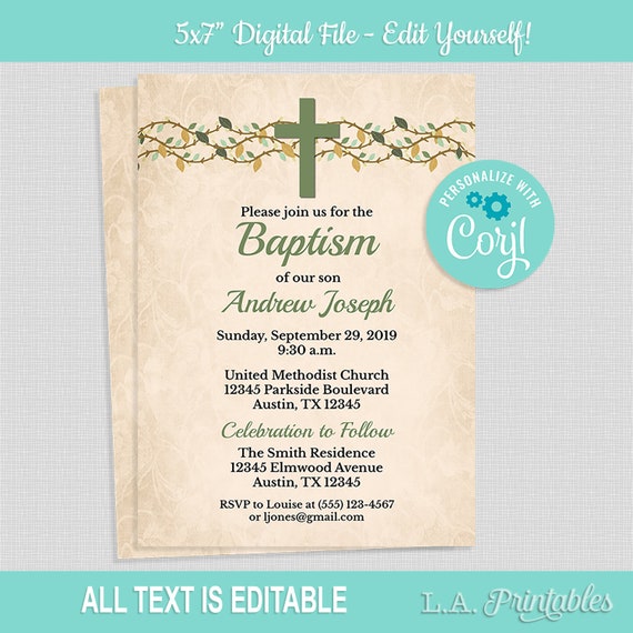 DEDICATION NAMING DAY COMMUNION INVITATIONS BAPTISM 65 OUTSTANDING CHRISTENING