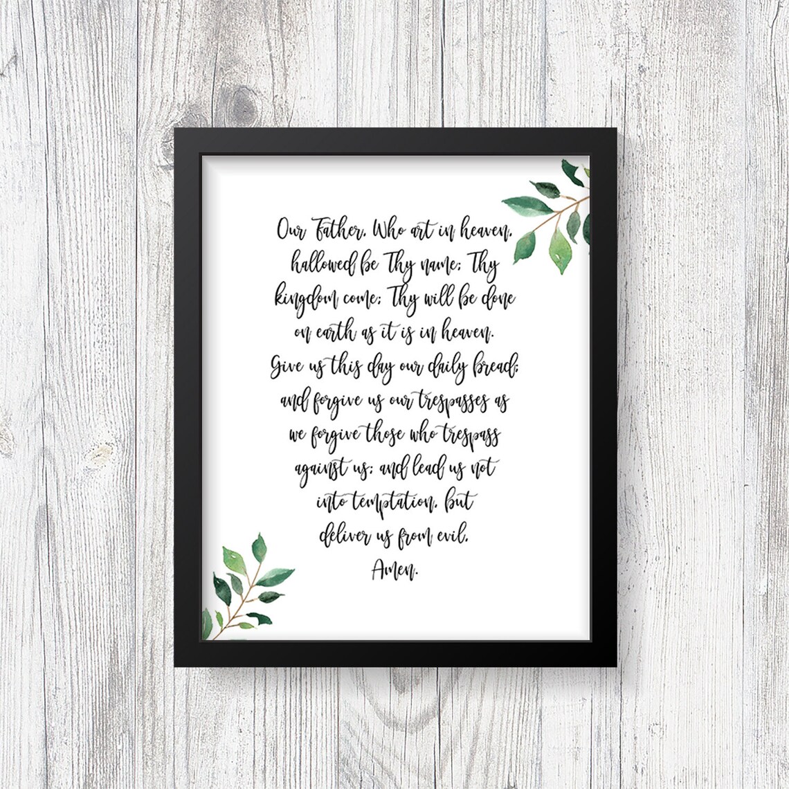 our father prayer art print our father who art in heaven