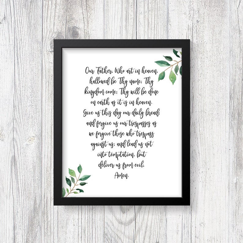 our father prayer art print our father who art in heaven